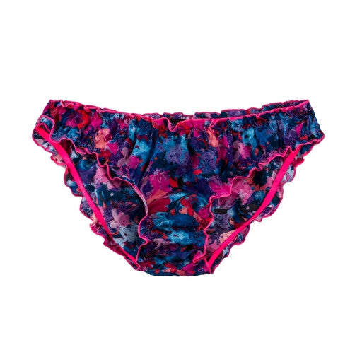 Culotte femme confortable – Finitions froufrou, effet seconde peau, en soie, lycra et tulle