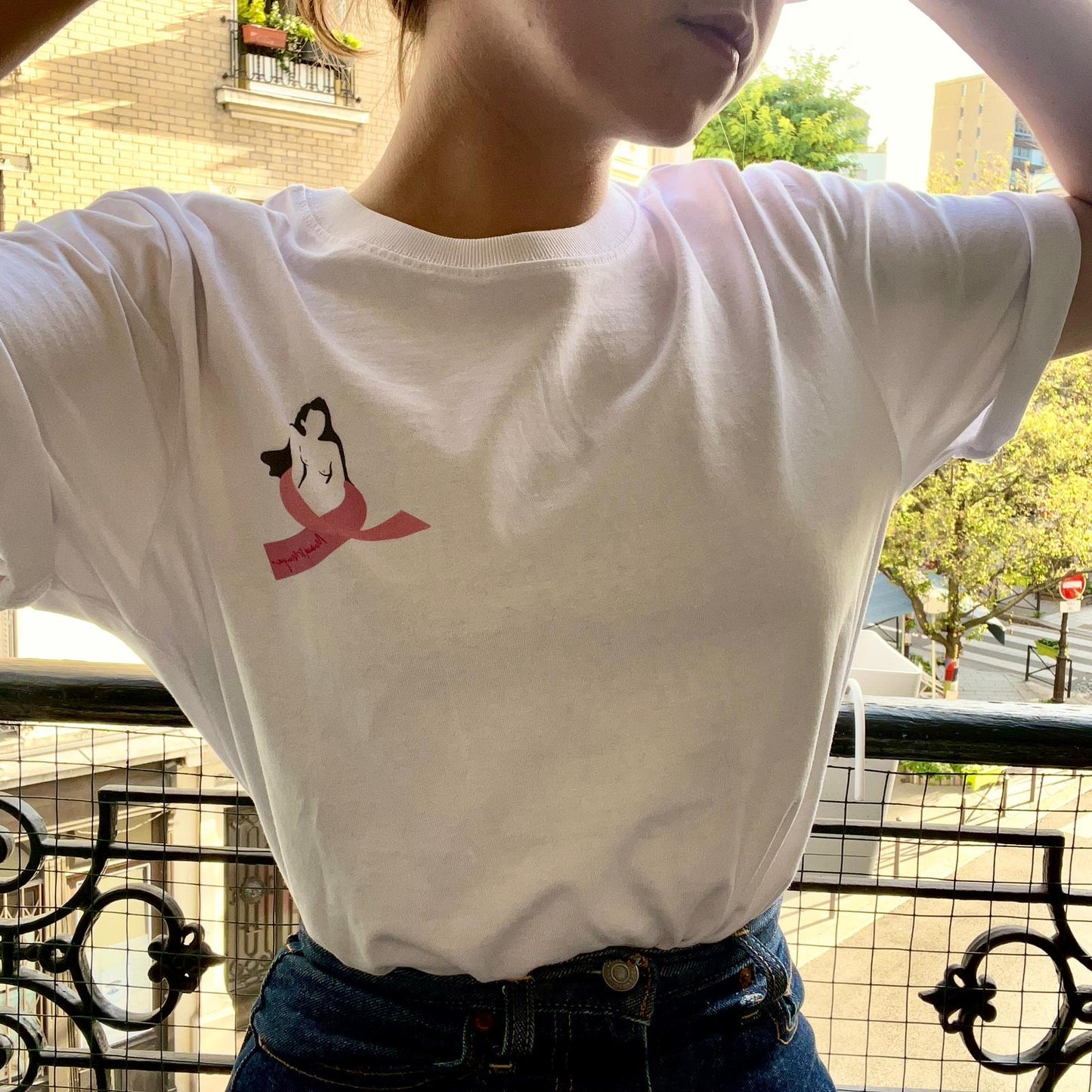T-shirt manche courte RUBAN ROSE